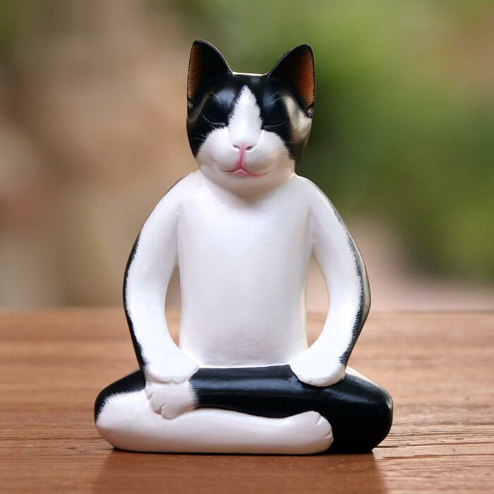 yoga cat figurine